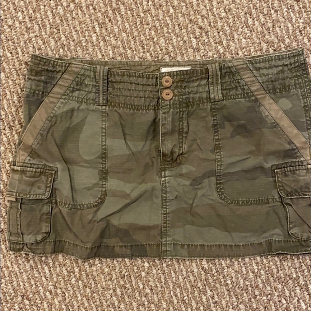 Army green mini skirt